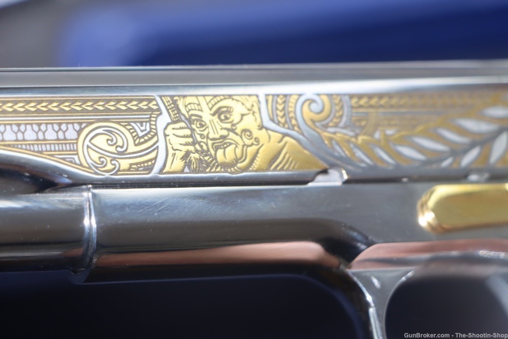 Colt HAKA Series 1911 Pistol 38 SUPER High Polished Stainless Gold Engraved-img-44