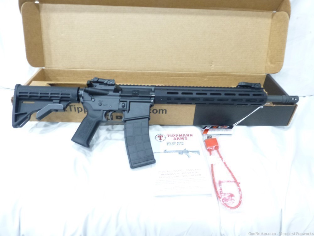 NIB Tippmann M4-22 Elite 22LR AR Rifle 16" 25rd BUI's MLOK A101032-img-0