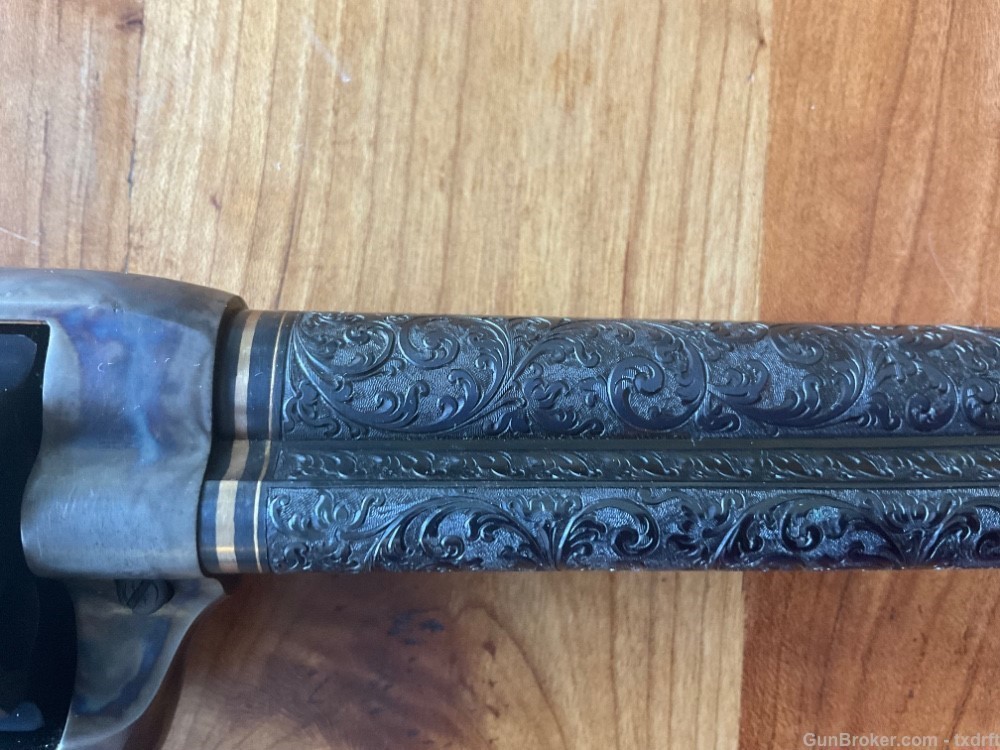 First Generation Colt SAA Engraved by A.A. White, Stag Grips, 38 Special -img-24