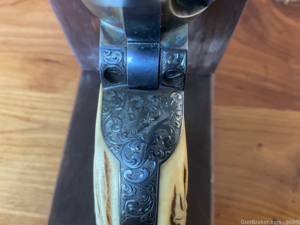 First Generation Colt SAA Engraved by A.A. White, Stag Grips, 38 Special -img-29