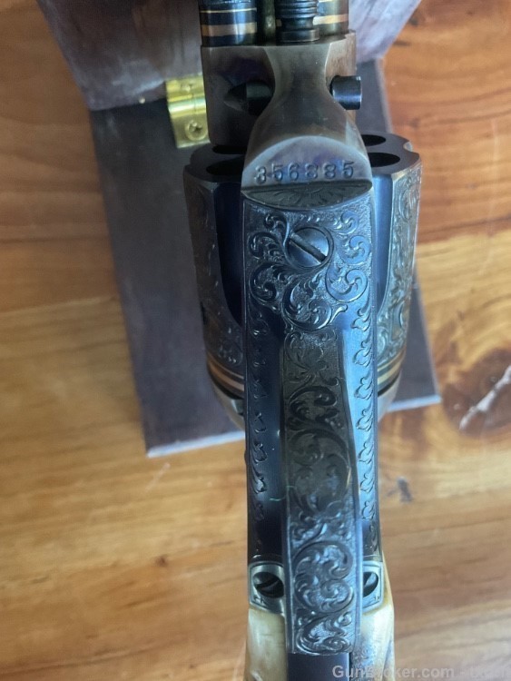 First Generation Colt SAA Engraved by A.A. White, Stag Grips, 38 Special -img-26