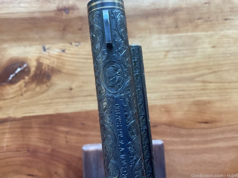 First Generation Colt SAA Engraved by A.A. White, Stag Grips, 38 Special -img-12