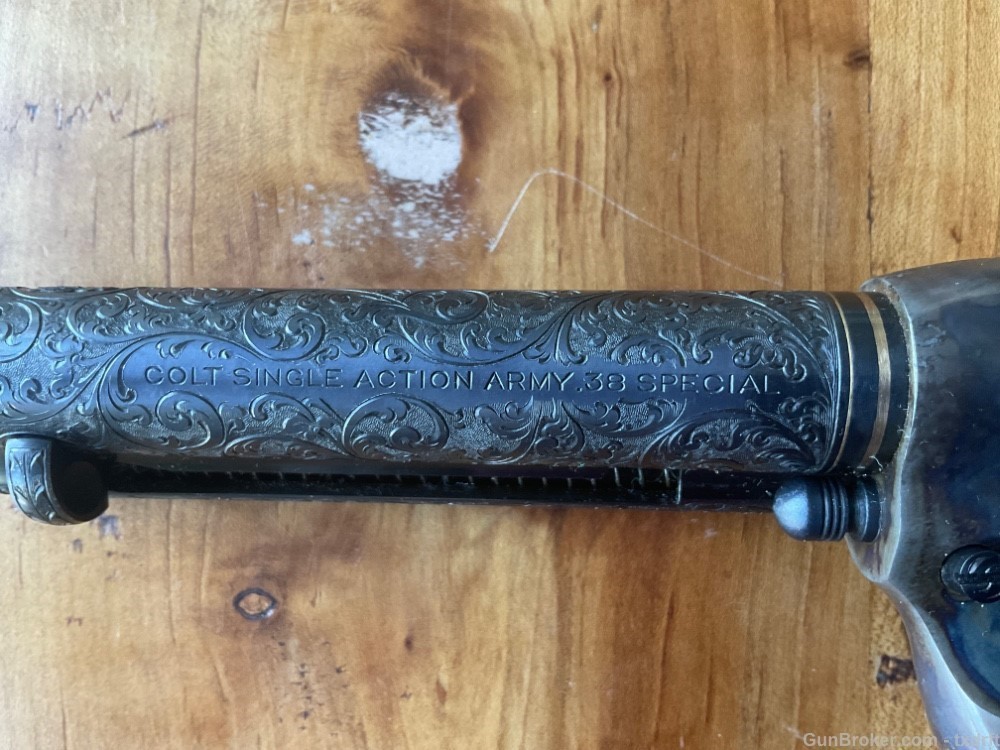 First Generation Colt SAA Engraved by A.A. White, Stag Grips, 38 Special -img-17