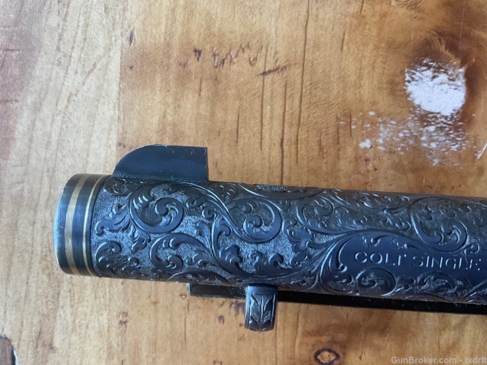 First Generation Colt SAA Engraved by A.A. White, Stag Grips, 38 Special -img-32