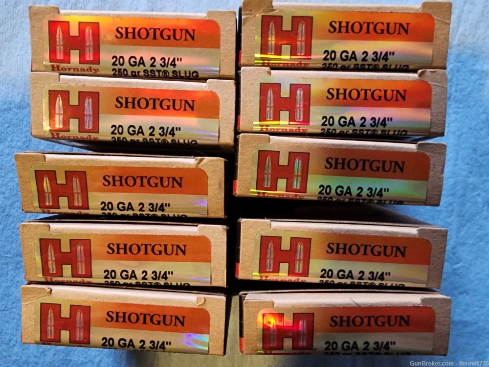 50 rounds Hornady 20 GA SST® Slug 250 gr SST® shotgun sabot slugs 2 3/4"-img-0