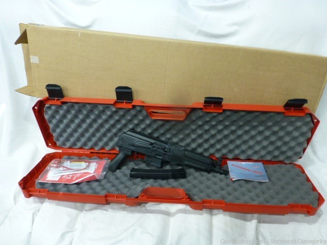 NIB USA Kalashnikov KP-9 Pistol 30 rd 9.25" Muzzle Brake Padded Hard Case-img-0