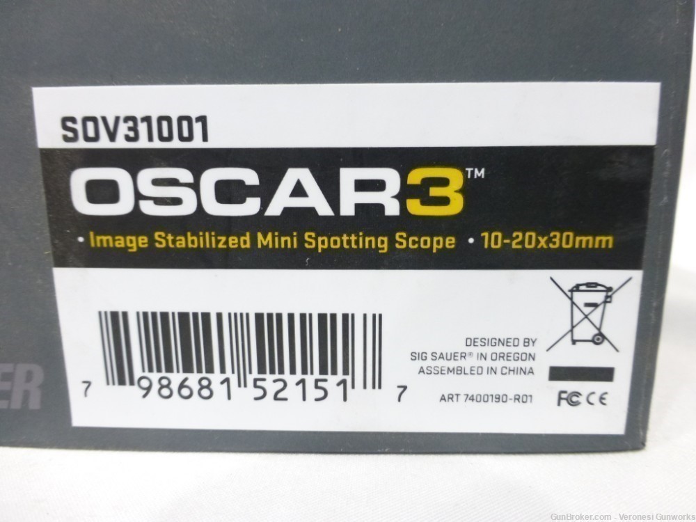 NIB Sig Sauer OSCAR3 10-20x30 Image Stabilized Mini Spotting Scope -img-6