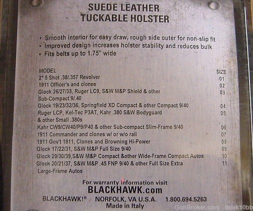 Blackhawk Tuckable Holster Glock-S &W- Others-img-3