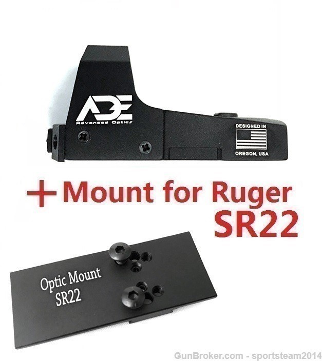 ADE RD3-006B GREEN Dot Sight + Ruger SR22 Pistol mount-img-0