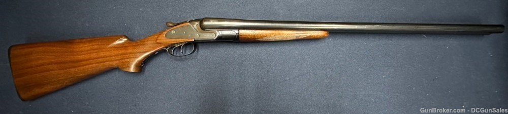 Baker Gun Company Batavia Damascus Sidelock 12 Gauge Side by Side-img-0