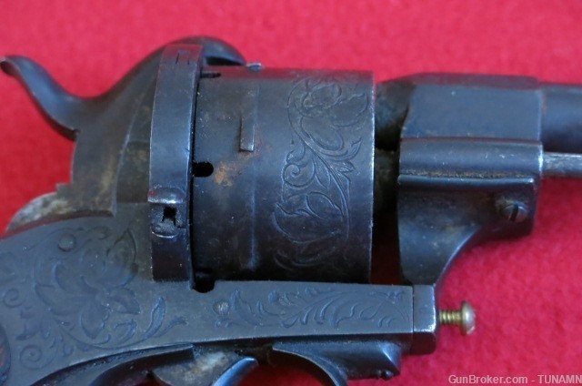 Belgian Lefaucheux 11mm Pinfire Double Action Revolver Antique Look -img-4