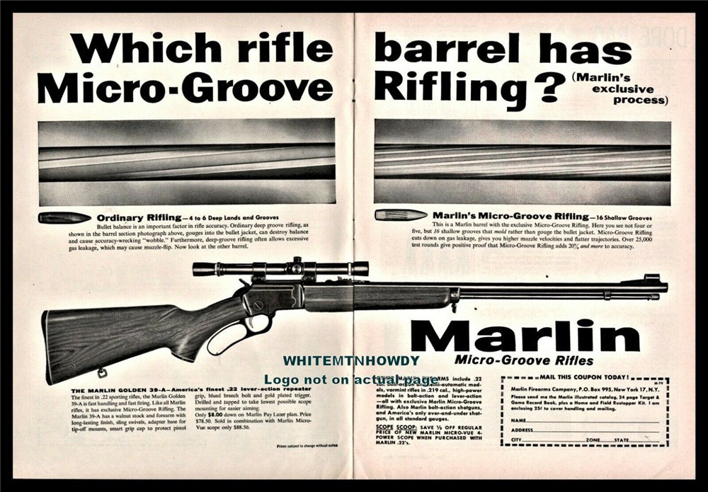1959 MARLIN Golden 39-A .22 Rifle 2-page AD Old Gun Advertising-img-0