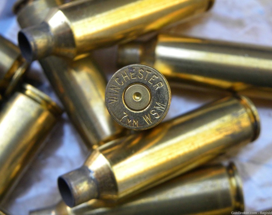 20 Rds of Winchester Brand Once-Fired 7MM WSM Win Short Mag Brass -img-1