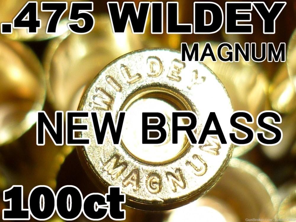 100ct - NEW BRASS CASINGS - 475 WILDEY MAG - Starline - MAGNUM SURVIVOR-img-0