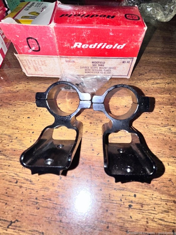 REDFIELD WIDEVIEW winchester 88 or 100 see through 1 pc mount & rings -NIB-img-2