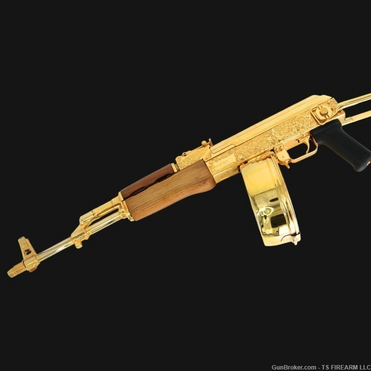 Century Arms Underfolder 7.62X39mm Seattle Engraved 24K Gold Plated-img-0