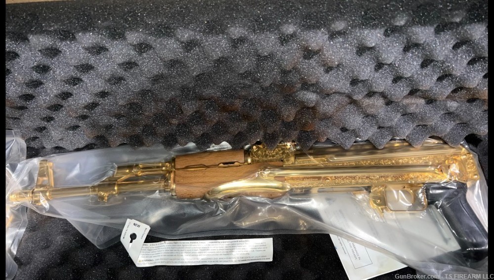 Century Arms Underfolder 7.62X39mm Seattle Engraved 24K Gold Plated-img-5