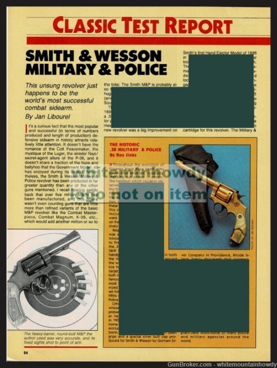 1987  SMITH & WESSON Military & Police Revolver Test Report Articlel-img-0