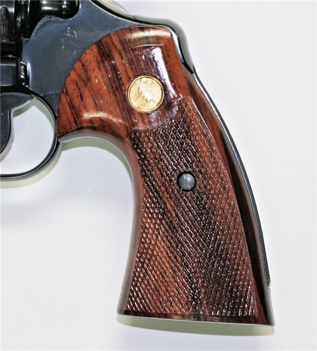 Colt Python 2nd Gen Rosewood Grips, Smiley Pattern-img-0