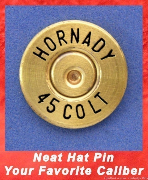 HORNADY  45  COLT  Cartridge Hat Pin  Tie Tac  Ammo Bullet-img-0