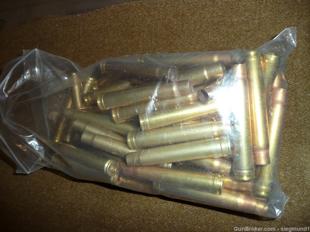 375 H&H brass, 80 pieces once fired cleaned deprimed-img-0