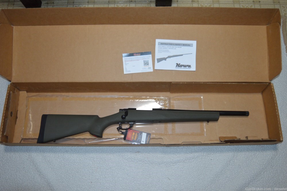 NIB Howa 1500 Tactical 16" Threaded 308 Winchester w/ OD Green Hogue Stock-img-0