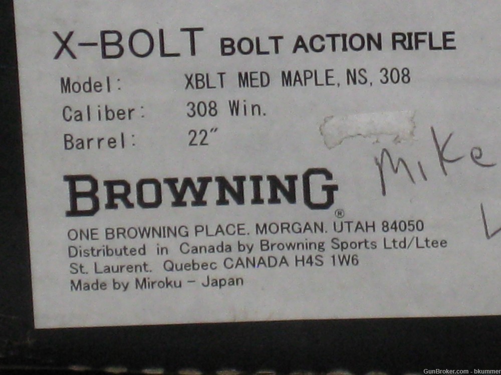 Browning X-Bolt Medallion Maple in 308 Win Caliber LNIB-img-18