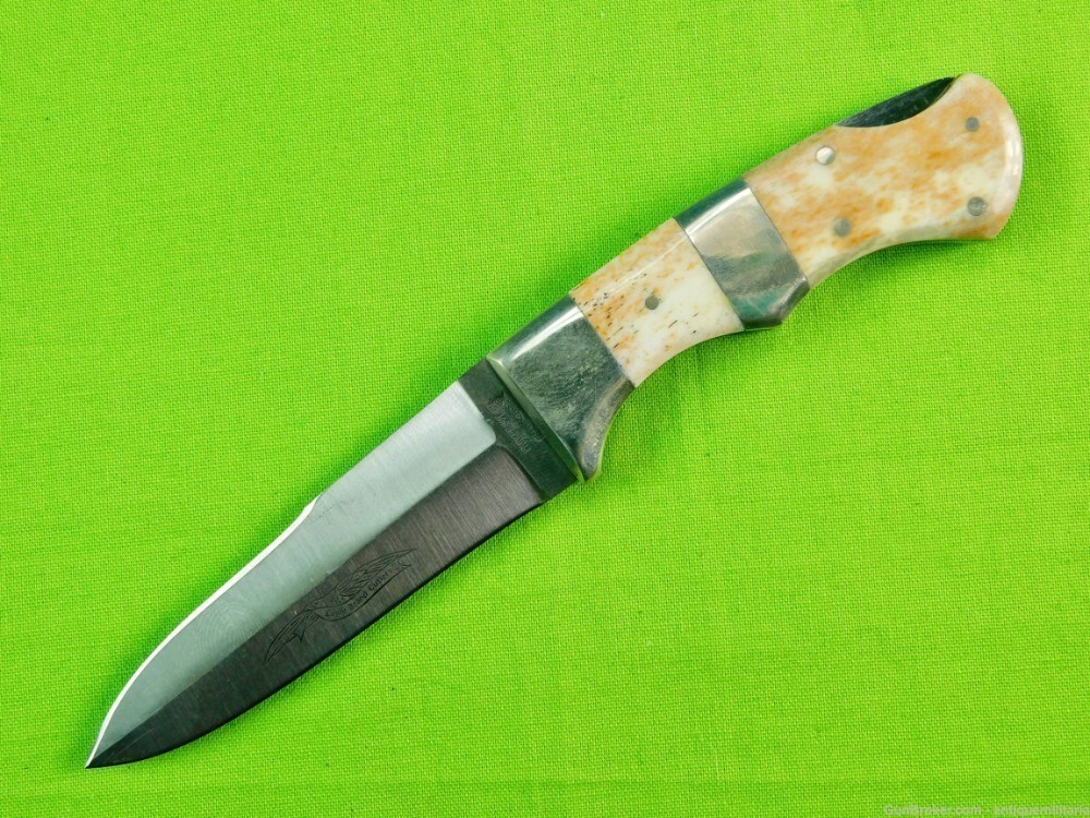 Rare Japan Parker Cutlery Co Eagle Brand Lockback Folding Knife Push Dagger-img-1