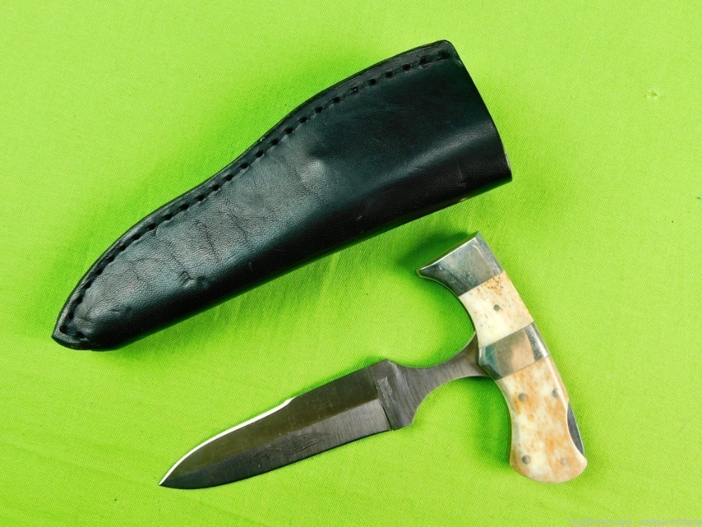 Rare Japan Parker Cutlery Co Eagle Brand Lockback Folding Knife Push Dagger-img-0