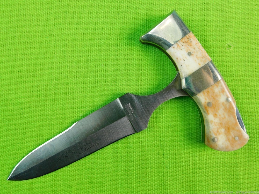 Rare Japan Parker Cutlery Co Eagle Brand Lockback Folding Knife Push Dagger-img-3