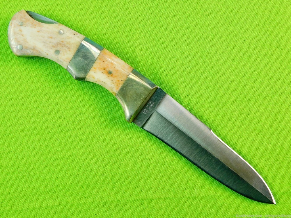 Rare Japan Parker Cutlery Co Eagle Brand Lockback Folding Knife Push Dagger-img-2