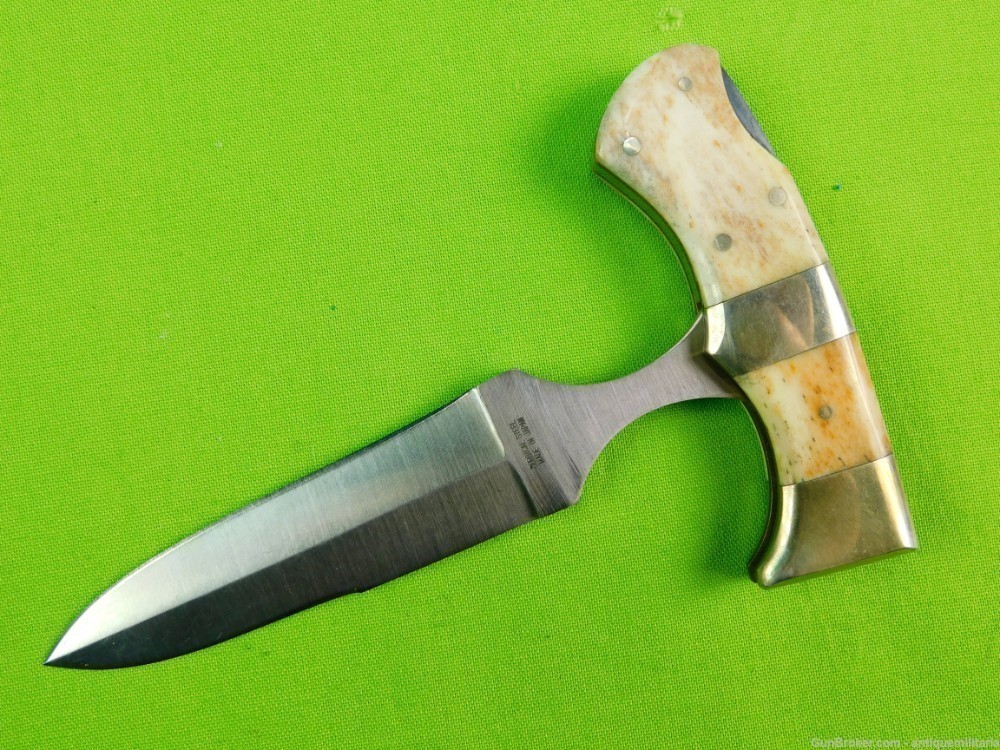 Rare Japan Parker Cutlery Co Eagle Brand Lockback Folding Knife Push Dagger-img-4