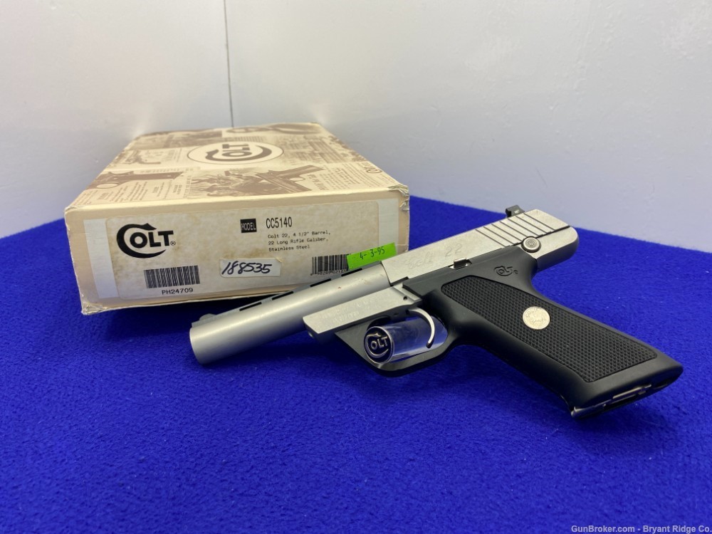1995 Colt Auto 22 .22LR Stainless 4.5" *SCARCE LIMITED PRODUCTION COLT*-img-2