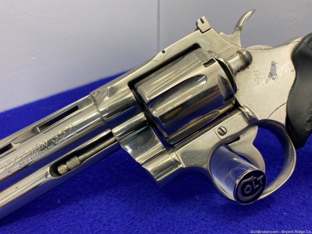 1971 Colt Python .357 Mag 4" *DESIRABLE NICKEL FINISH MODEL*-img-6