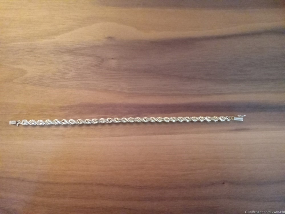 Solid 14K Gold Men's or Womans Diamond Cut Rope Bracelet (New)-img-0