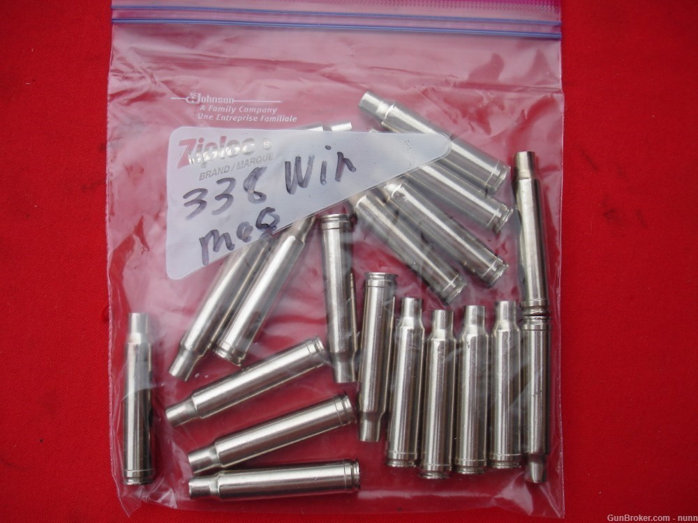 20 Pieces Remington-Peters .338 Winchester Magnum Nickel Plated Cases DH-img-1