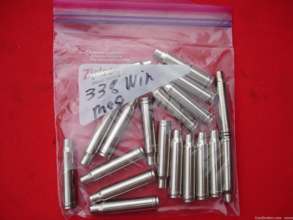 20 Pieces Remington-Peters .338 Winchester Magnum Nickel Plated Cases DH-img-0
