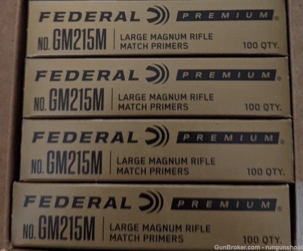 Federal Gold Medal 215 Match Large Rifle Magnum 400ct Primer Lot-img-0