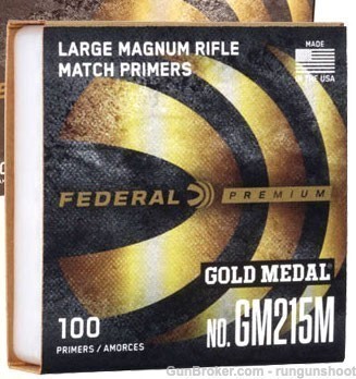 Federal Gold Medal 215 Match Large Rifle Magnum 400ct Primer Lot-img-1