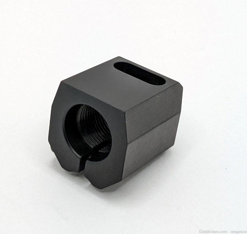 9mm 1/2x28 TPI Muzzle Brake Compensator Ano Black Alum for Sig P365/365XL-img-1