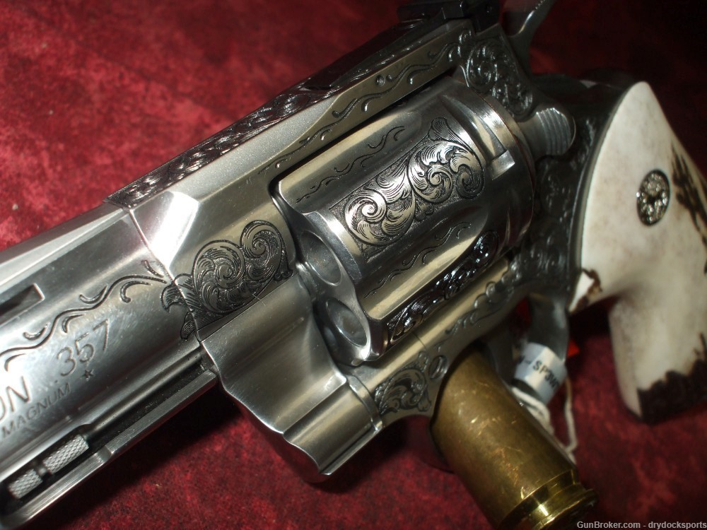 Colt Python 3" Bobby Tyler Gunworks Engraved .357 Magnum RARE-img-3