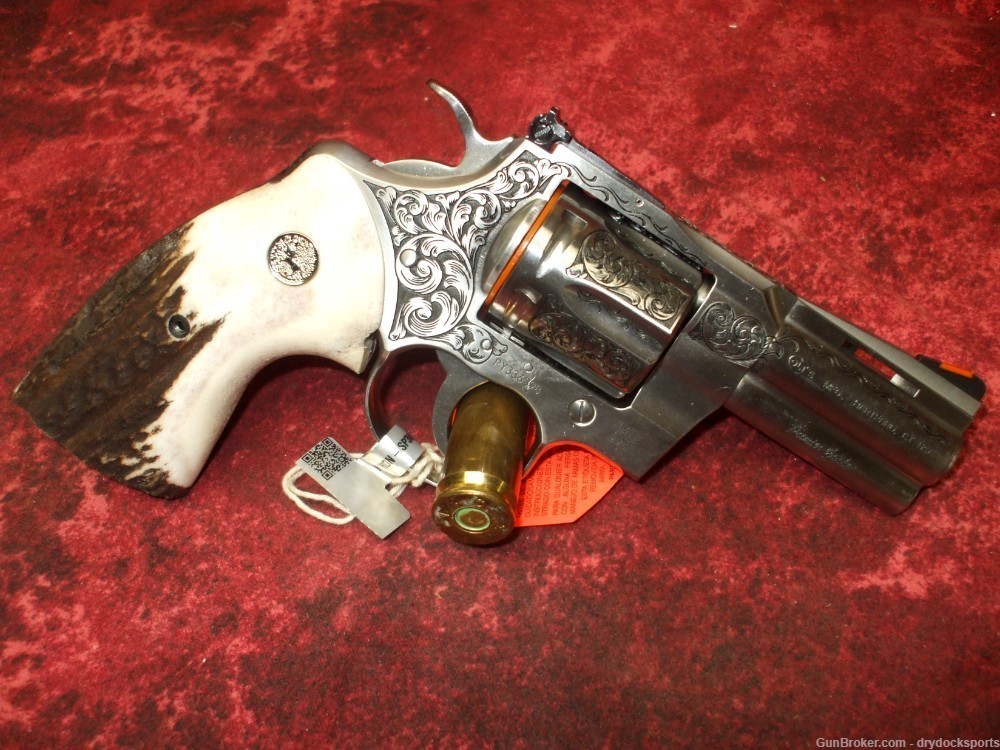 Colt Python 3" Bobby Tyler Gunworks Engraved .357 Magnum RARE-img-7