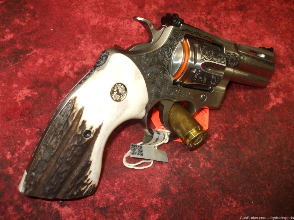 Colt Python 3" Bobby Tyler Gunworks Engraved .357 Magnum RARE-img-6