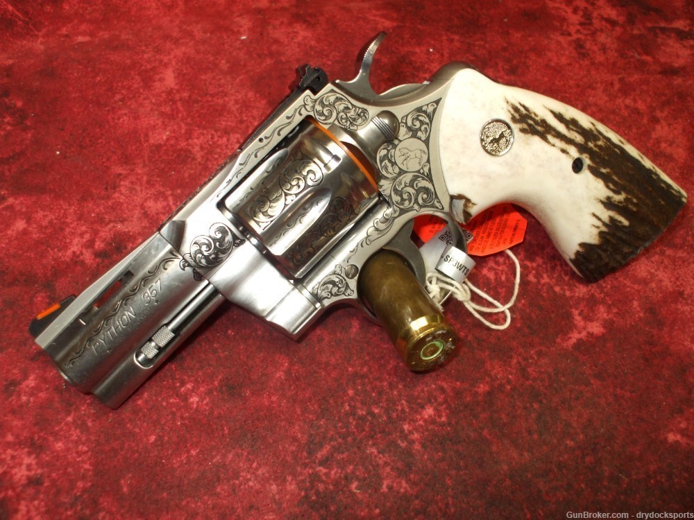 Colt Python 3" Bobby Tyler Gunworks Engraved .357 Magnum RARE-img-0
