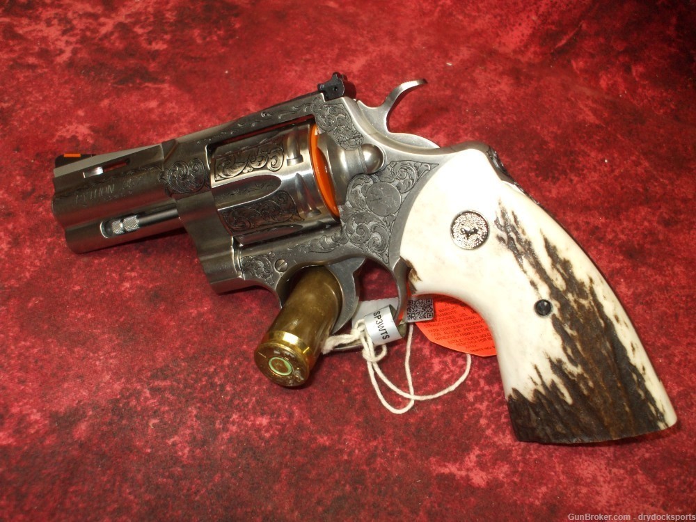 Colt Python 3" Bobby Tyler Gunworks Engraved .357 Magnum RARE-img-1