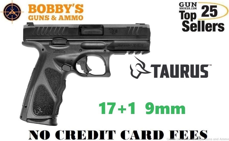 Taurus 1TS9SR041 TS9 Full Size 9mm Luger 17+1 4" "NO CREDIT CARD FEES"-img-0