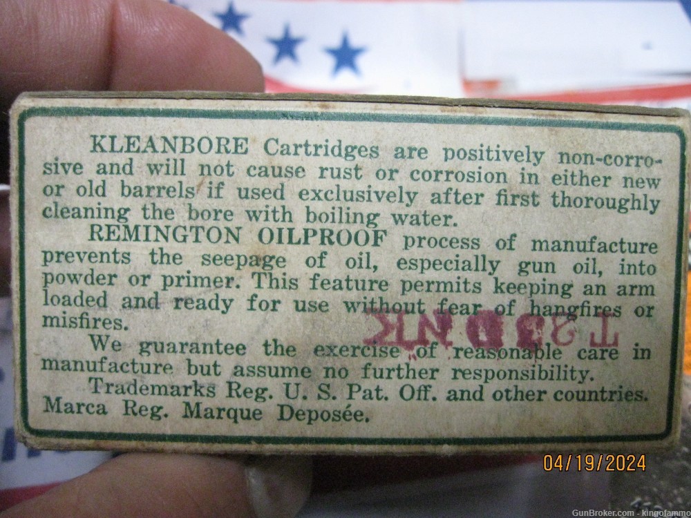 Scarce 32-20 WIN 100 gr MC Remington Dogbone 1930's Kleanbore Nice Box-img-8