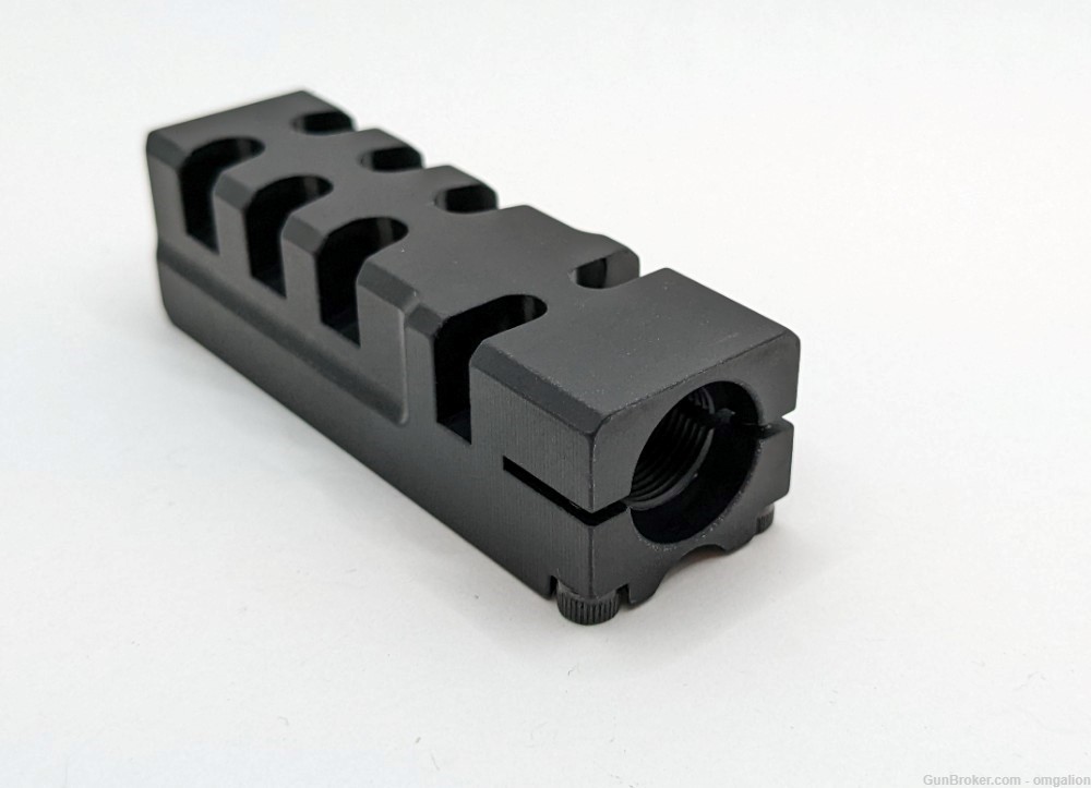 9mm 1/2x28 TPI Muzzle Brake Compensator BIG CHONGA - black anodized-img-1