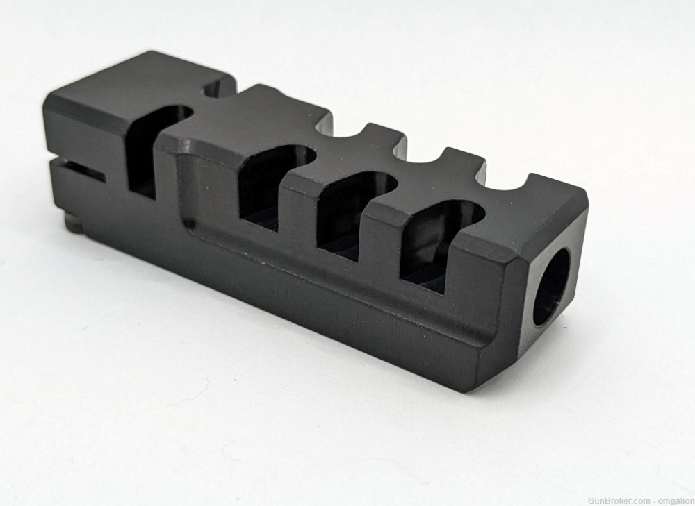 9mm 1/2x28 TPI Muzzle Brake Compensator BIG CHONGA - black anodized-img-0