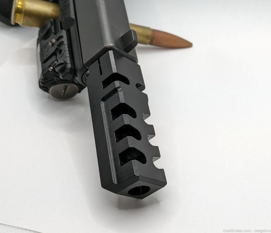 9mm 1/2x28 TPI Muzzle Brake Compensator BIG CHONGA - black anodized-img-6